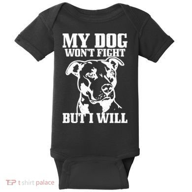 Pitbull Funny Dog Pitbull Mom Pitbull Dad Cute Gift Baby Bodysuit