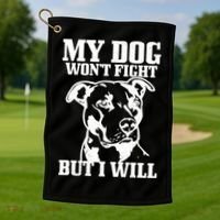 Pitbull Funny Dog Pitbull Mom Pitbull Dad Cute Gift Golf Towel thumb 1