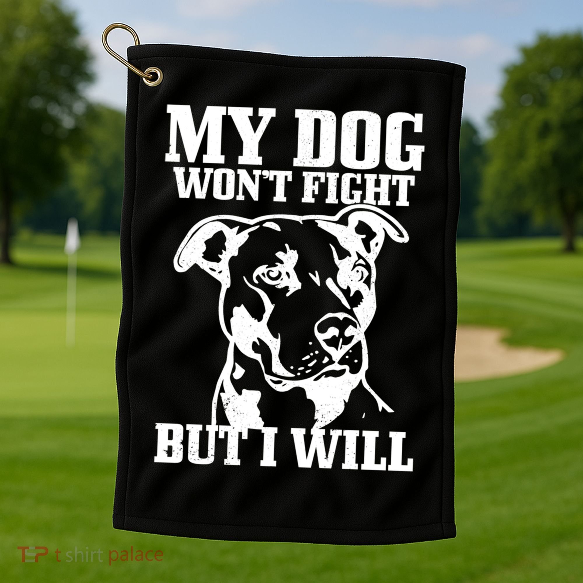 Pitbull Funny Dog Pitbull Mom Pitbull Dad Cute Gift Golf Towel
