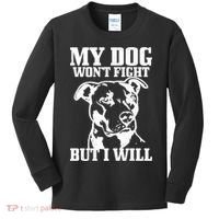 Pitbull Funny Dog Pitbull Mom Pitbull Dad Cute Gift Kids Long Sleeve Shirt thumb 0