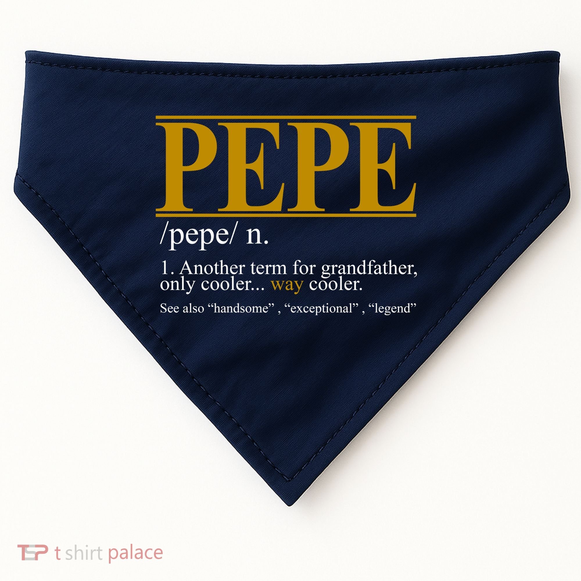 Pepe Fathers Day Gift Grandpa Definition USA-Made Doggie Bandana