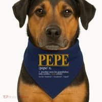 Pepe Fathers Day Gift Grandpa Definition USA-Made Doggie Bandana thumb 1