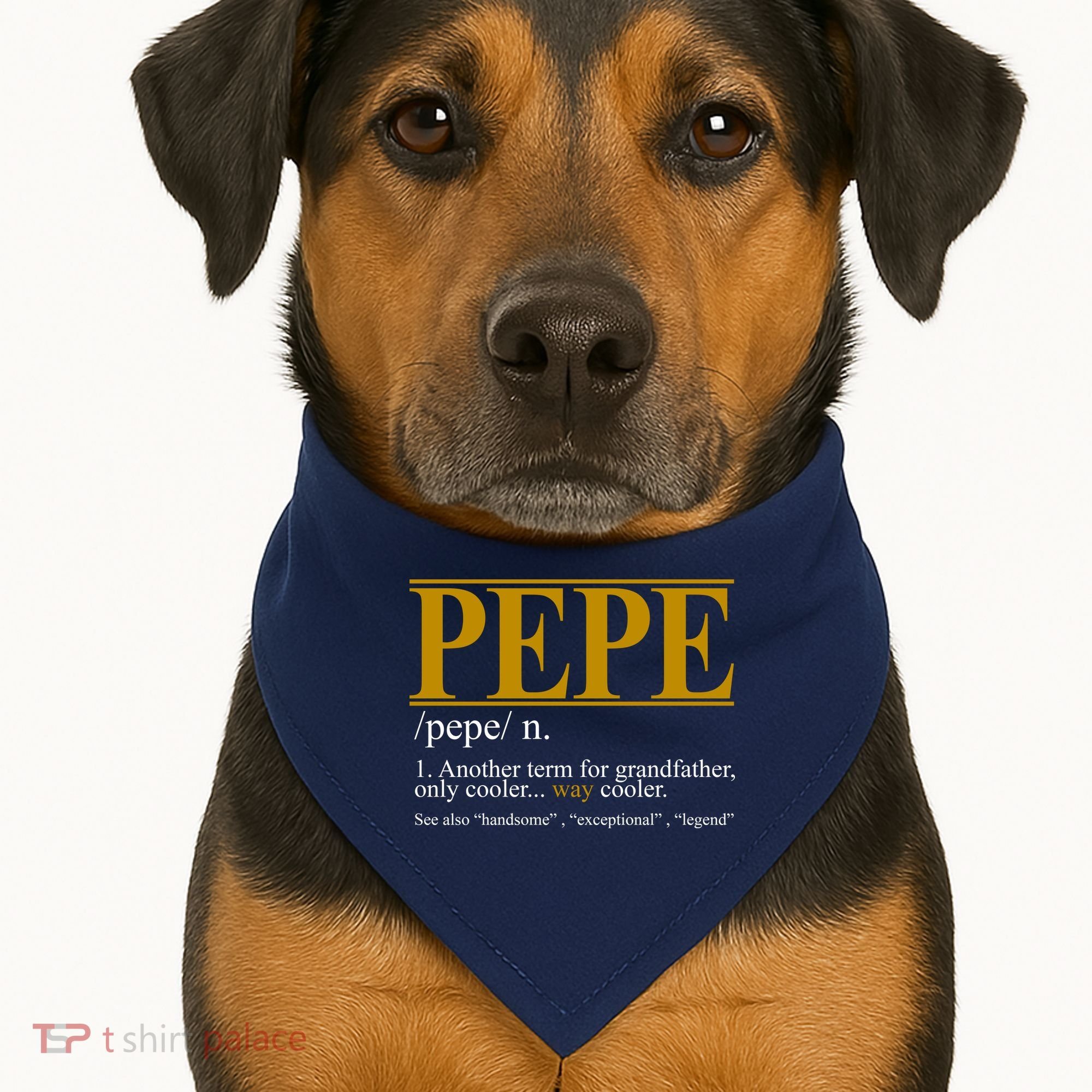 Pepe Fathers Day Gift Grandpa Definition USA-Made Doggie Bandana
