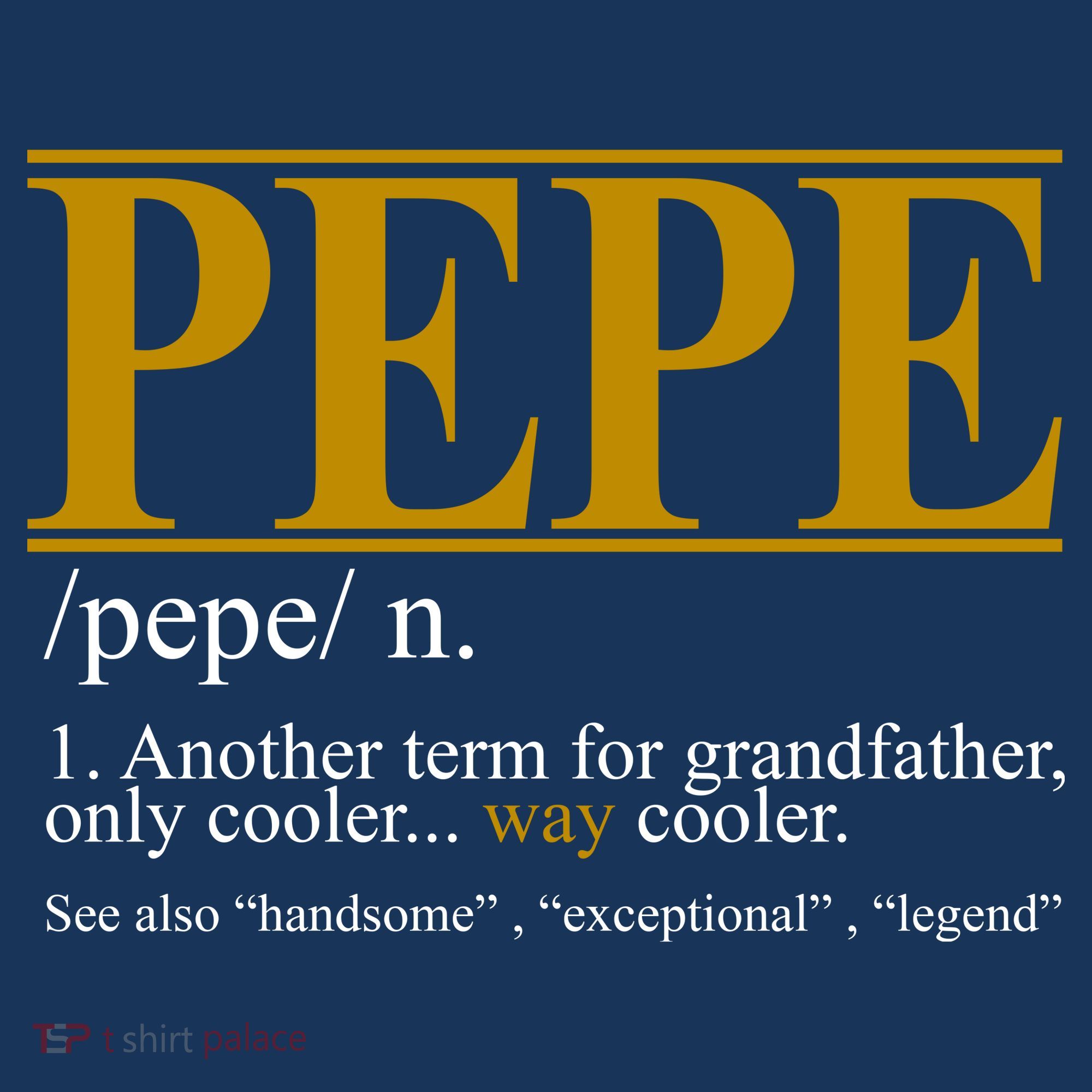 Pepe Fathers Day Gift Grandpa Definition Apron