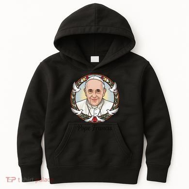 Pope Francis Design Catholic Christian Devotees Souvenir Kids Hoodie