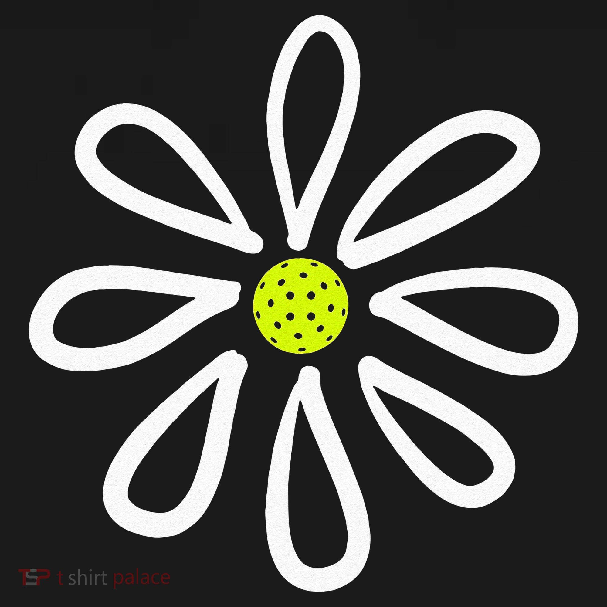Pickleball Flower Daisy Pickleball Center Long Sleeve Shirt