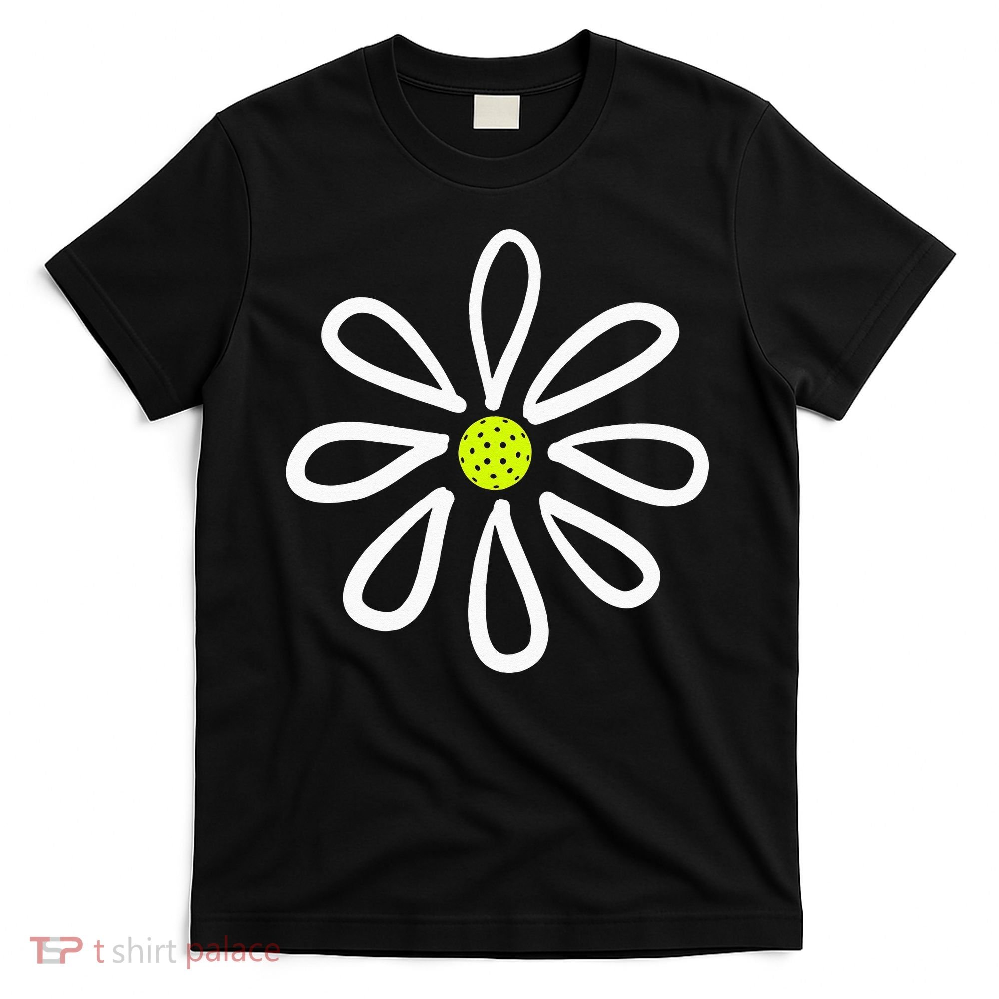 Pickleball Flower Daisy Pickleball Center T-Shirt