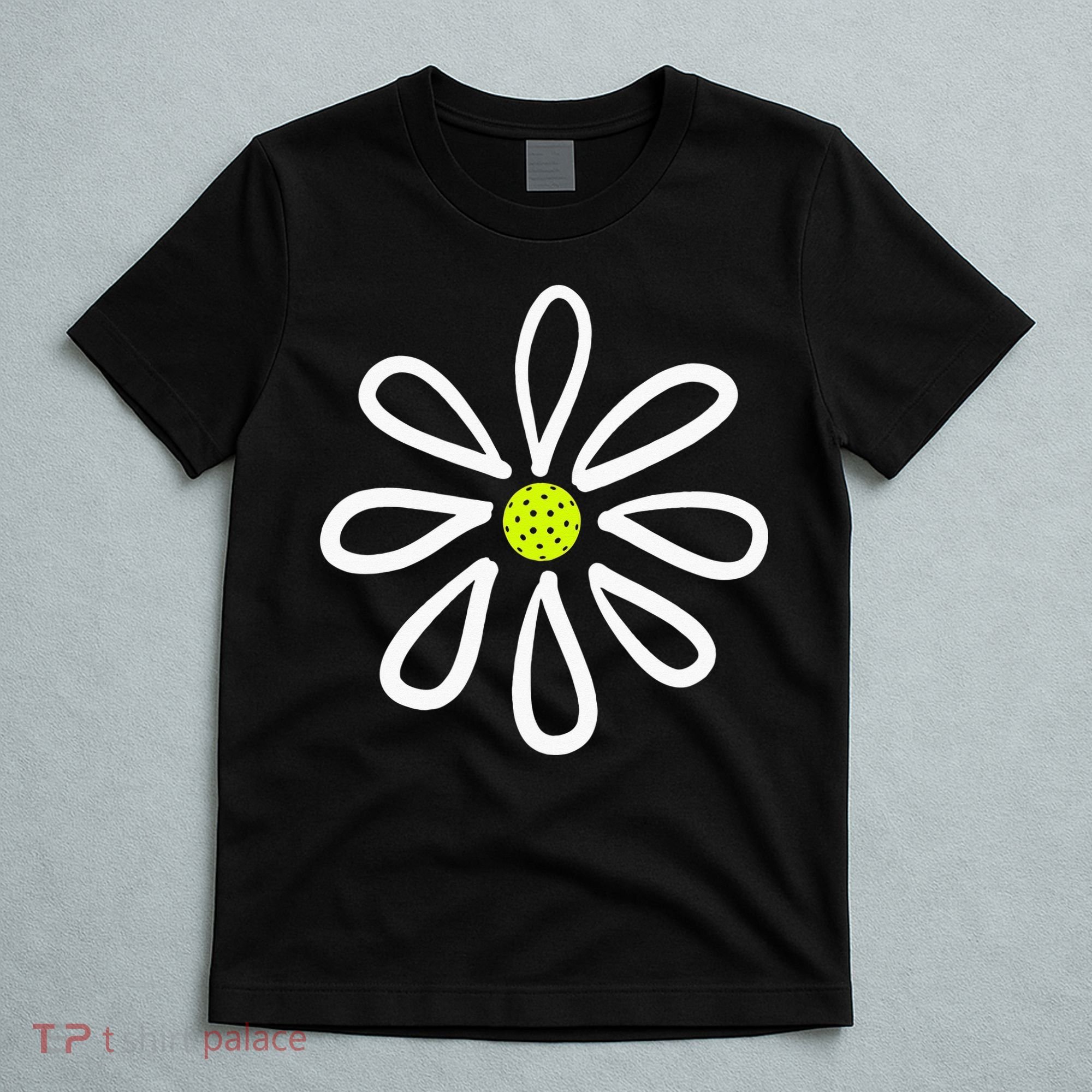 Pickleball Flower Daisy Pickleball Center T-Shirt