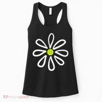 Pickleball Flower Daisy Pickleball Center Women's Tank Top thumb 0