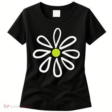 Pickleball Flower Daisy Pickleball Center Women's T-Shirt