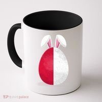 Poland Flag Egg Bunny Ears Polish Easter Sunday Great Gift Coffee Mug thumb 0