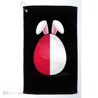 Poland Flag Egg Bunny Ears Polish Easter Sunday Great Gift Golf Towel thumb 0