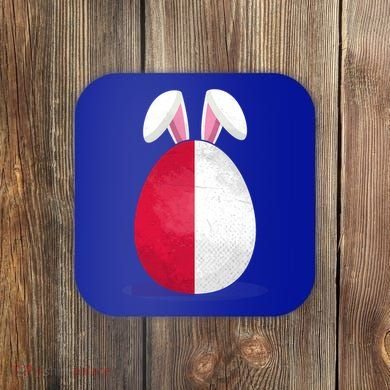 Poland Flag Egg Bunny Ears Polish Easter Sunday Great Gift Coaster