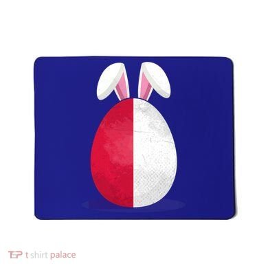 Poland Flag Egg Bunny Ears Polish Easter Sunday Great Gift Mousepad