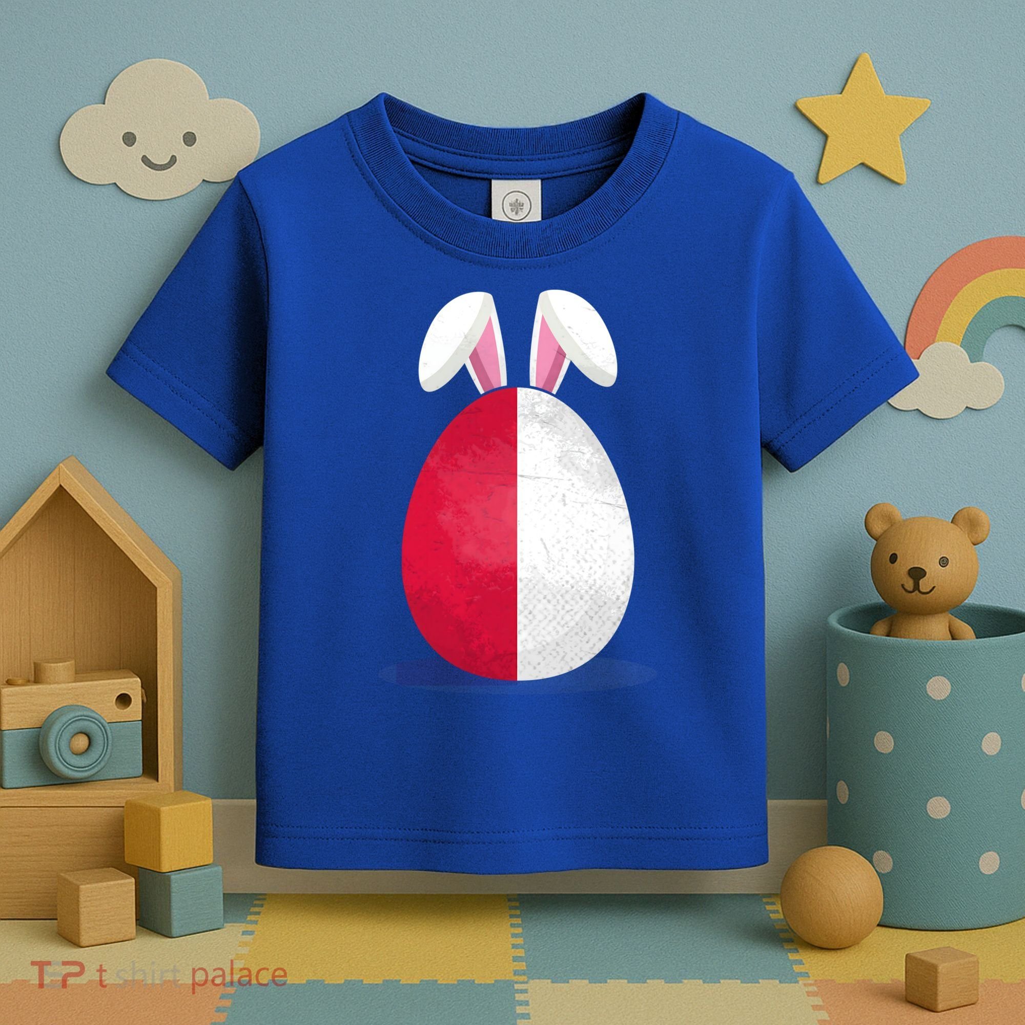 Poland Flag Egg Bunny Ears Polish Easter Sunday Great Gift Toddler T-Shirt