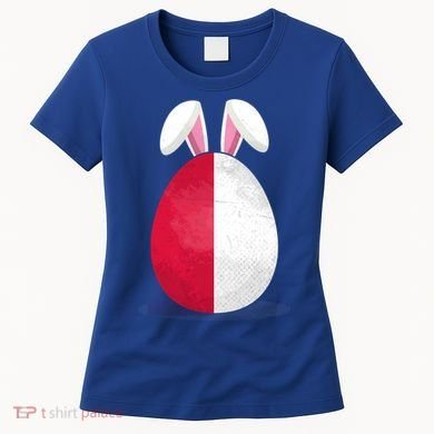 Poland Flag Egg Bunny Ears Polish Easter Sunday Great Gift Women's T-Shirt