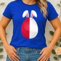 Poland Flag Egg Bunny Ears Polish Easter Sunday Great Gift Women's T-Shirt thumb 2