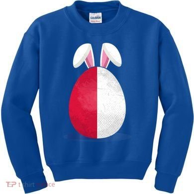 Poland Flag Egg Bunny Ears Polish Easter Sunday Great Gift Kids Sweatshirt