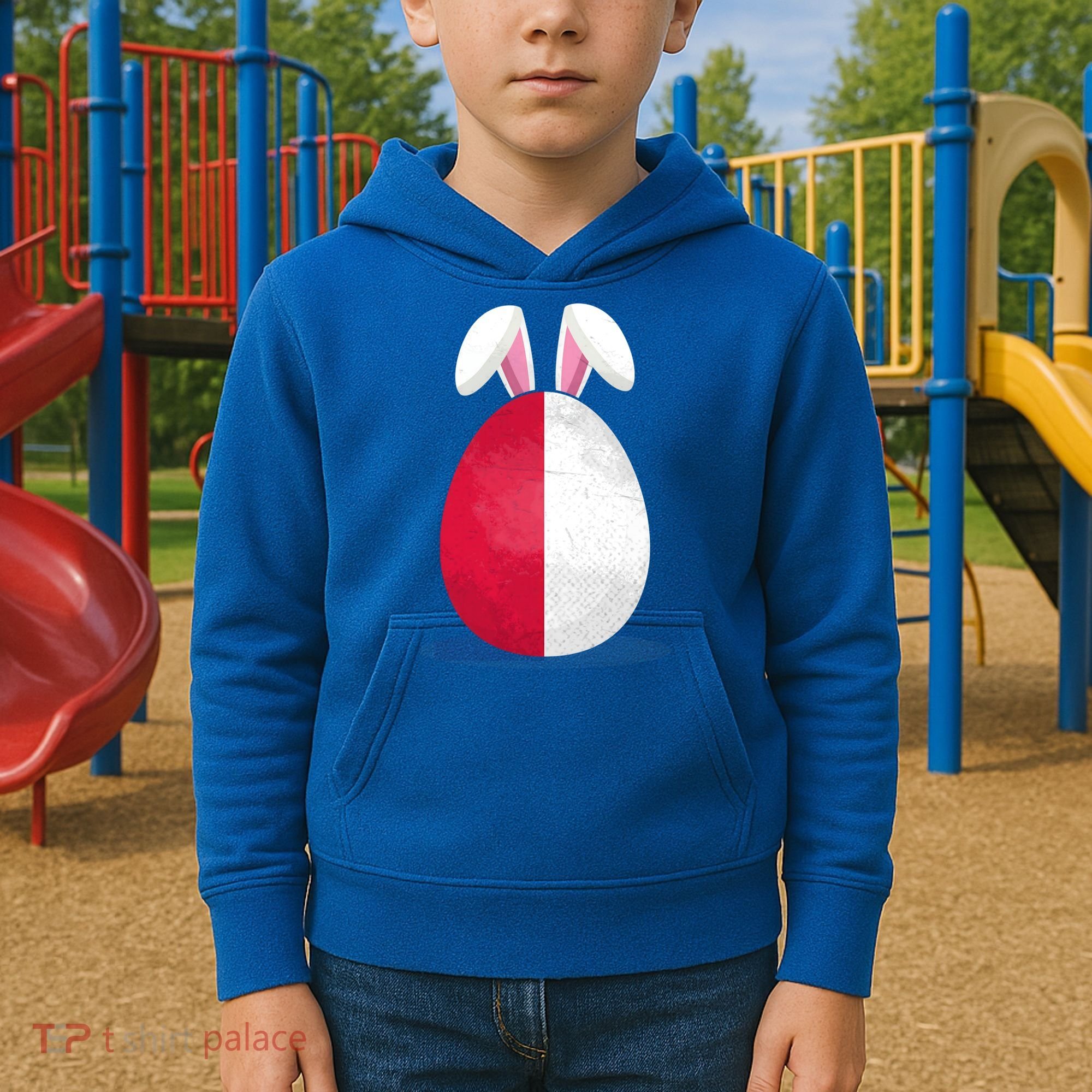 Poland Flag Egg Bunny Ears Polish Easter Sunday Great Gift Kids Hoodie