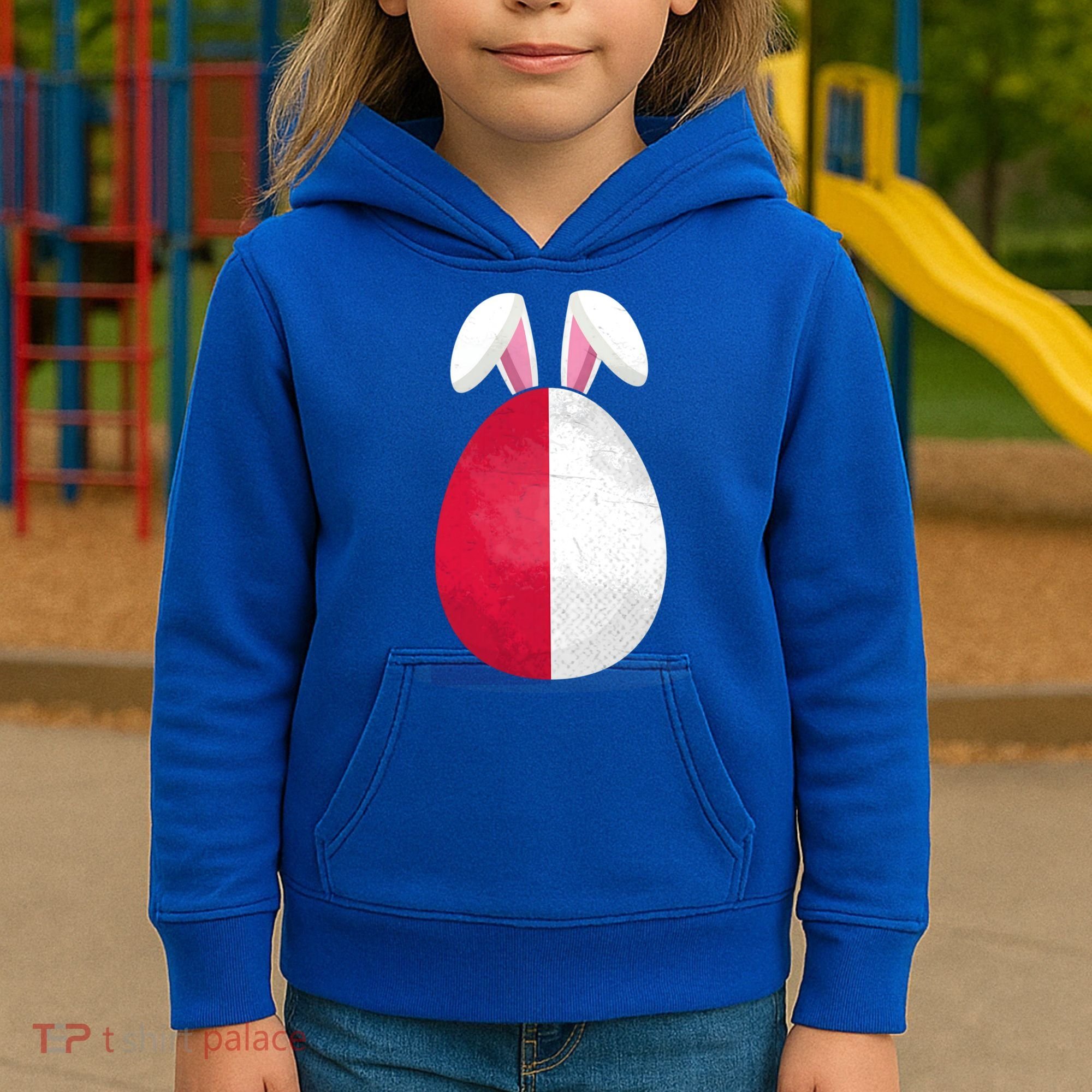 Poland Flag Egg Bunny Ears Polish Easter Sunday Great Gift Kids Hoodie