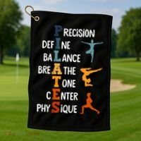 Pilates Fitness Exercise Training Pilates Lover Gift Golf Towel thumb 1
