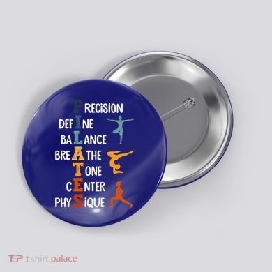 Pilates Fitness Exercise Training Pilates Lover Gift Button