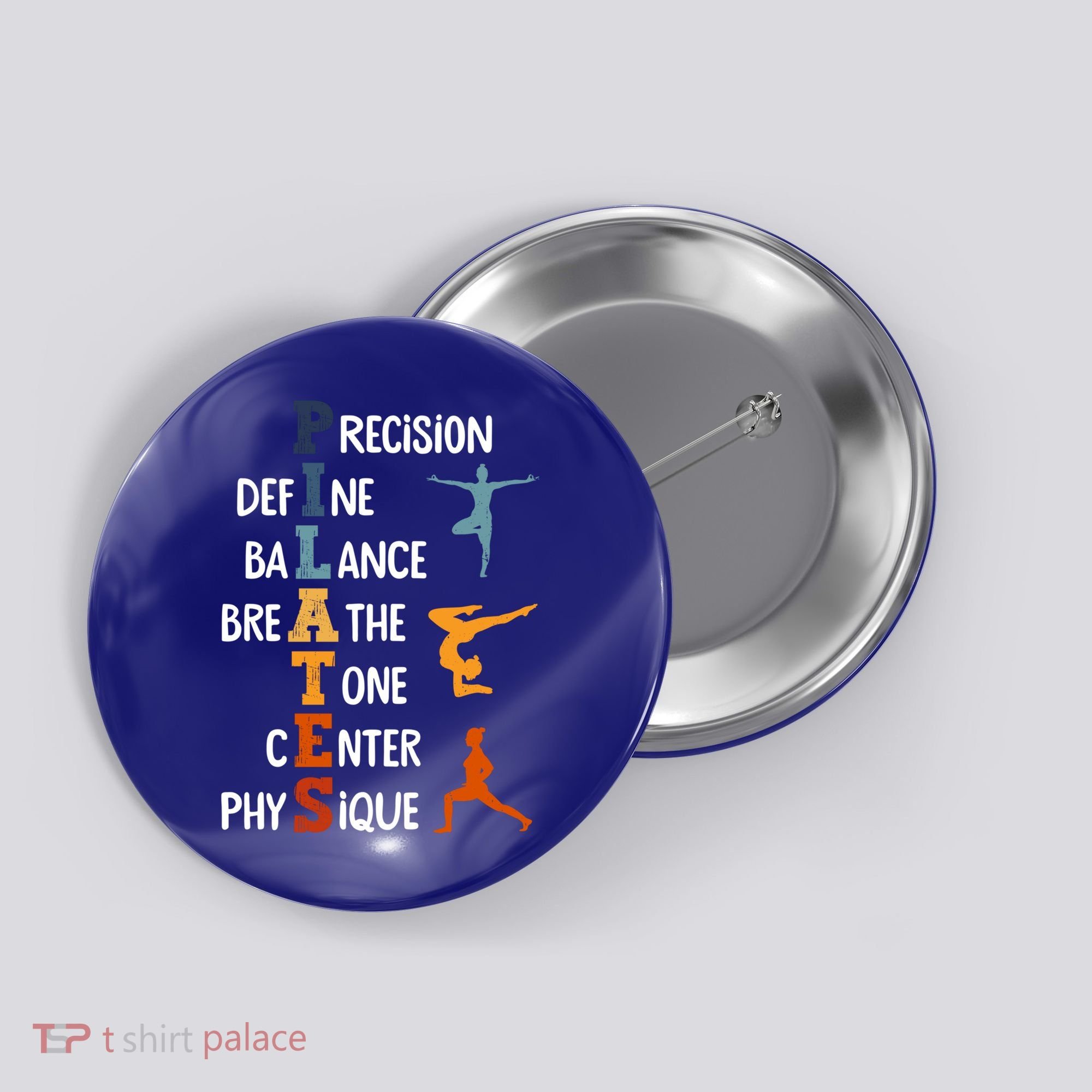 Pilates Fitness Exercise Training Pilates Lover Gift Button