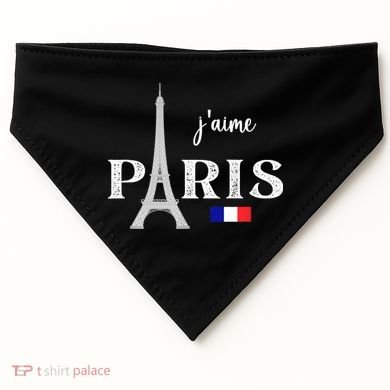 Paris France Eiffel Tower Souvenir USA-Made Doggie Bandana
