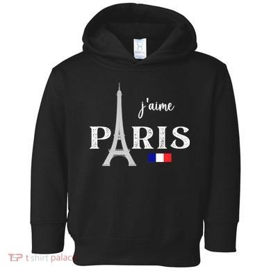 Paris France Eiffel Tower Souvenir Toddler Hoodie