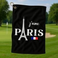 Paris France Eiffel Tower Souvenir Golf Towel thumb 1
