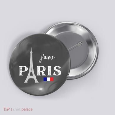 Paris France Eiffel Tower Souvenir Button