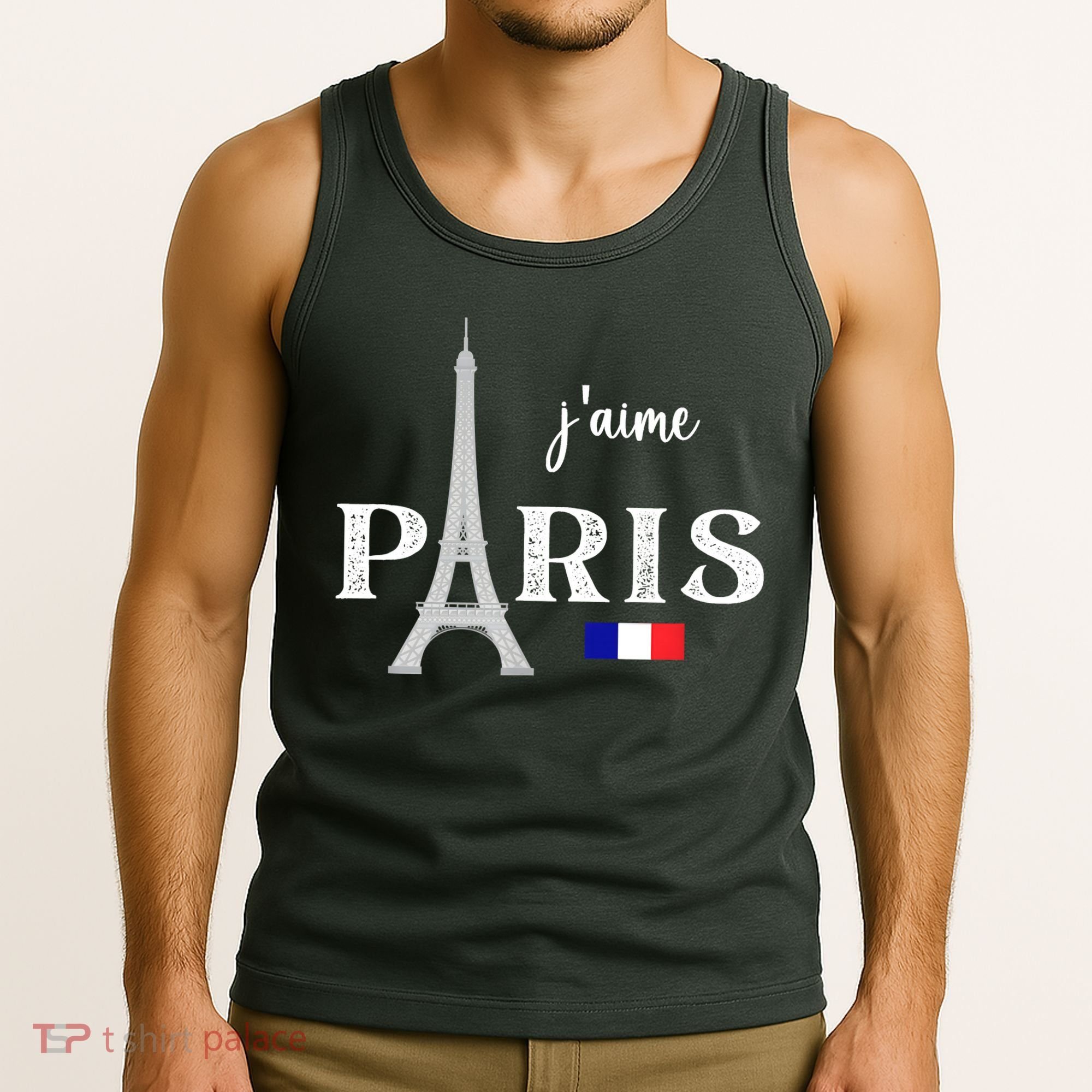 Paris France Eiffel Tower Souvenir Tank Top