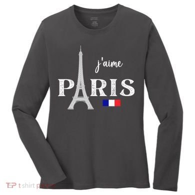 Paris France Eiffel Tower Souvenir Women's Long Sleeve Shirt