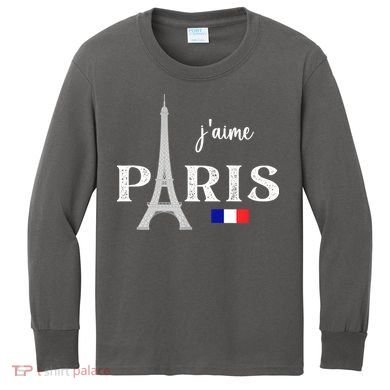 Paris France Eiffel Tower Souvenir Kids Long Sleeve Shirt