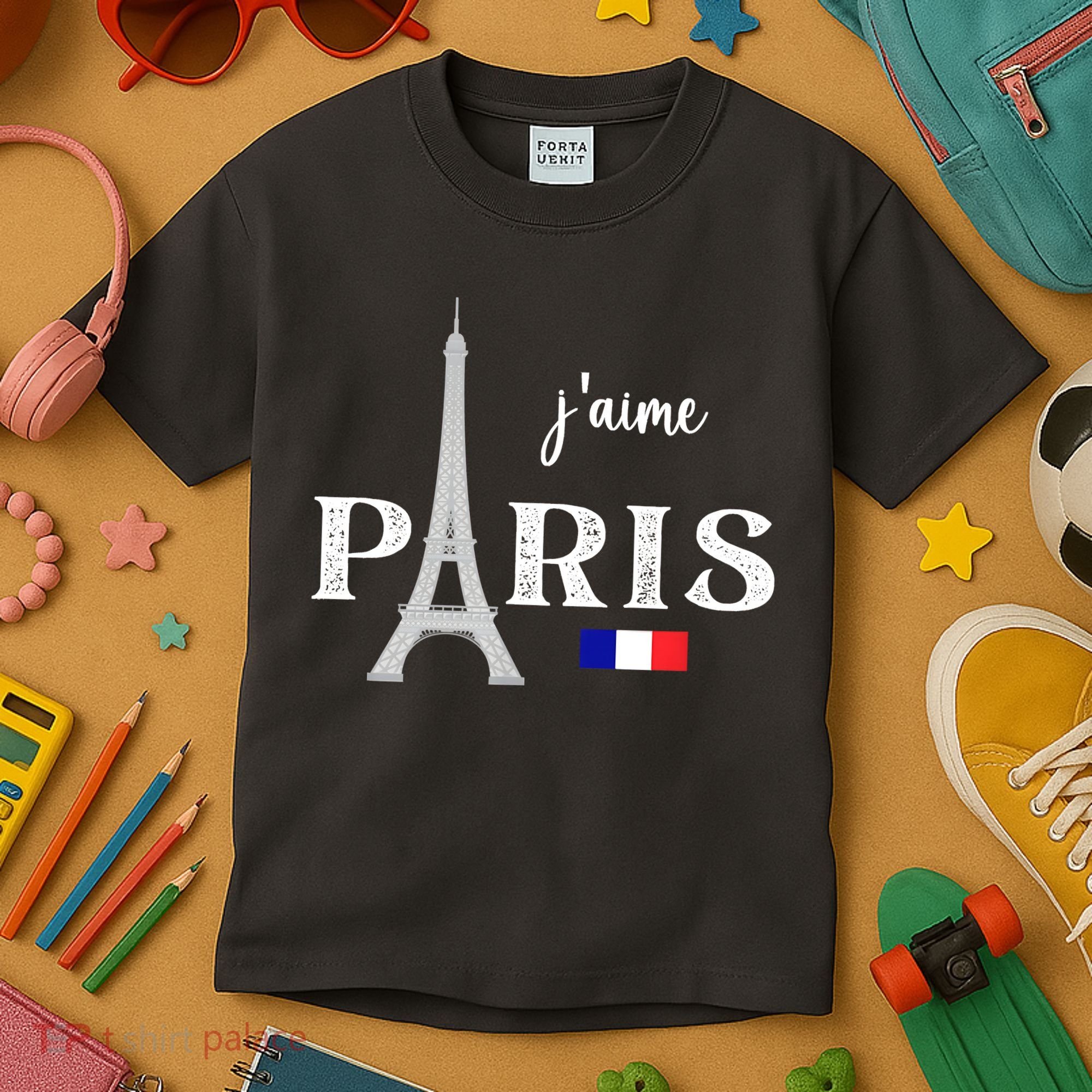 Paris France Eiffel Tower Souvenir Kids T-Shirt