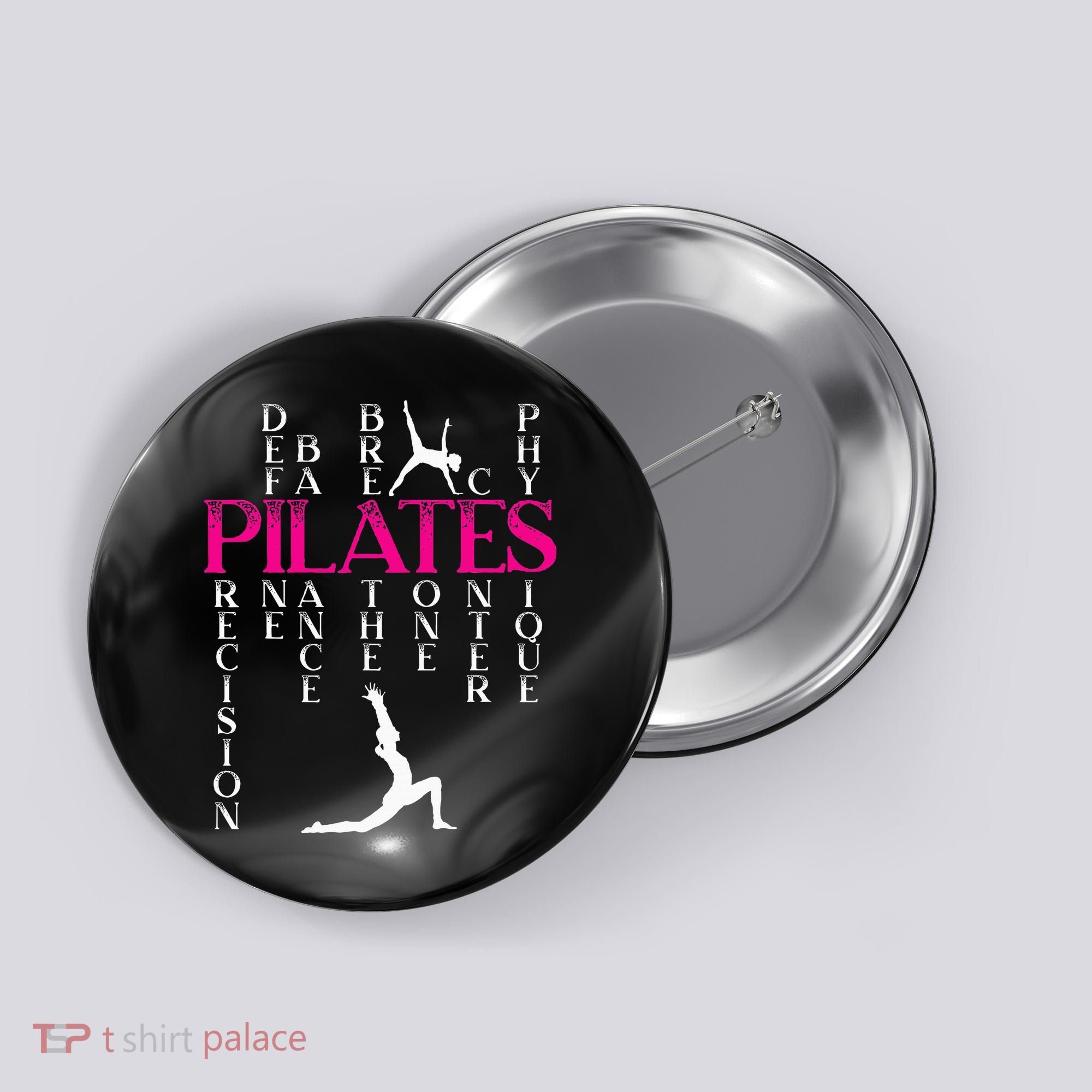 Pilates Fitness Exercise Training Contrology Meditation Button