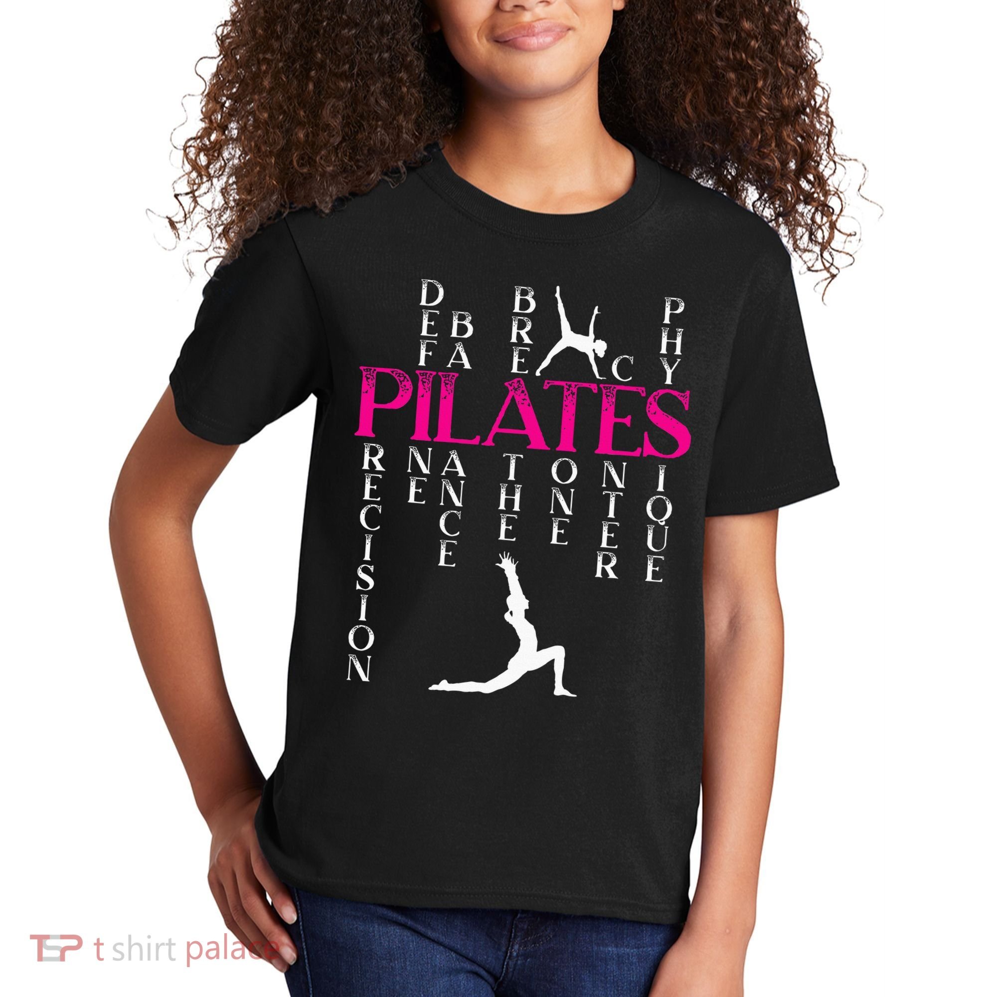 Pilates Fitness Exercise Training Contrology Meditation Kids T-Shirt