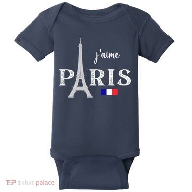 Paris France Eiffel Tower Souvenir Baby Bodysuit
