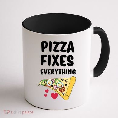 Pizza Fixes Everything Coffee Mug back