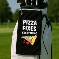 Pizza Fixes Everything Golf Towel thumb 2