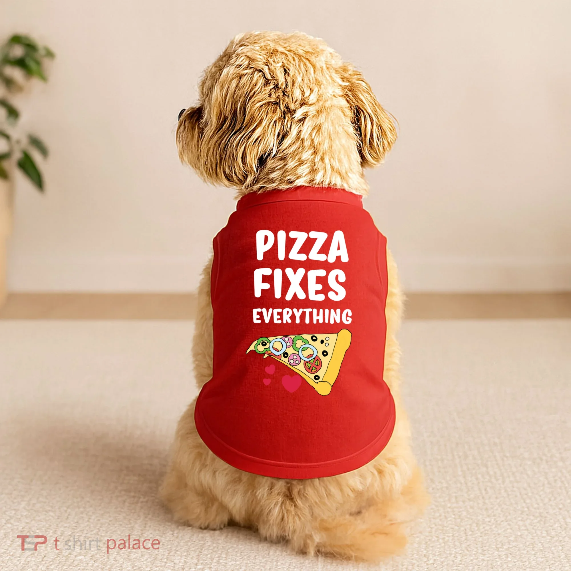 Pizza Fixes Everything Doggie Tank