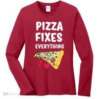 Pizza Fixes Everything Women's Long Sleeve Shirt thumb 0