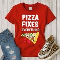 Pizza Fixes Everything Women's T-Shirt thumb 3