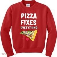 Pizza Fixes Everything Kids Sweatshirt thumb 0