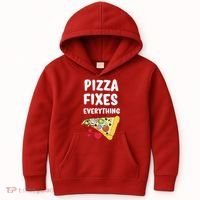 Pizza Fixes Everything Kids Hoodie thumb 0