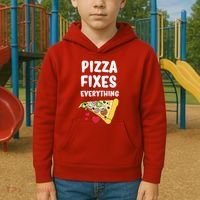 Pizza Fixes Everything Kids Hoodie thumb 2
