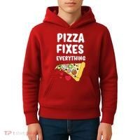 Pizza Fixes Everything Kids Hoodie thumb 4