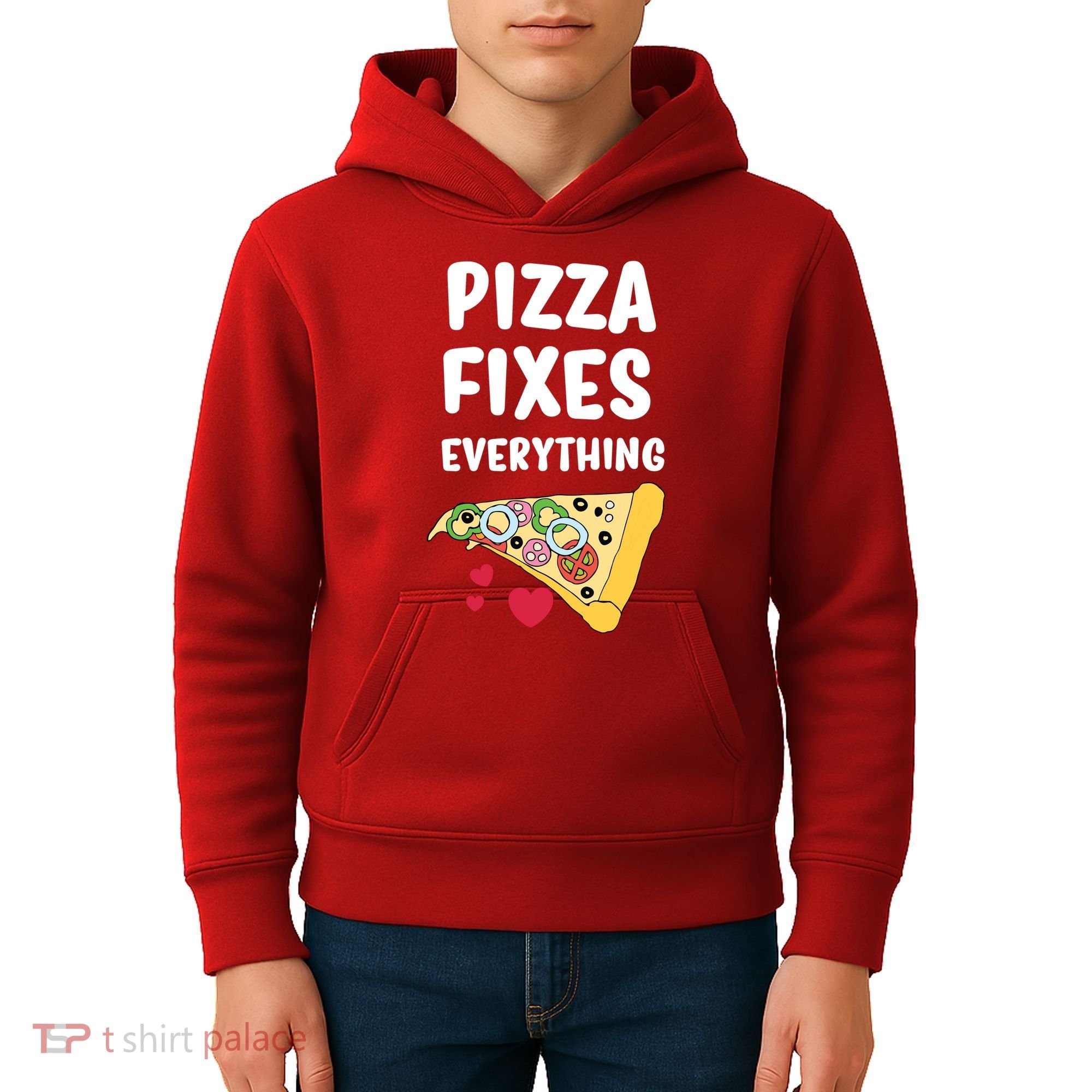 Pizza Fixes Everything Kids Hoodie