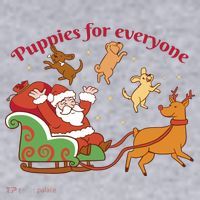 Puppies For Everyone Funny Santa Christmas Women's Sweatshirt thumb 2