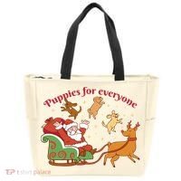 Puppies For Everyone Funny Santa Christmas Tote Bag thumb 0